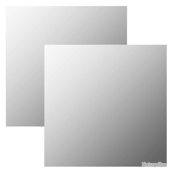 Miroirs muraux 2 pcs 50x50 cm Carr� Verre