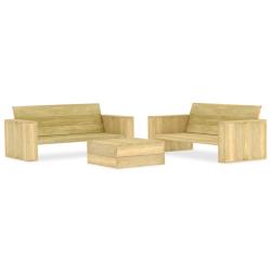 Salon de 3 pcs Bois de pin impr&eacute;gn&eacute;