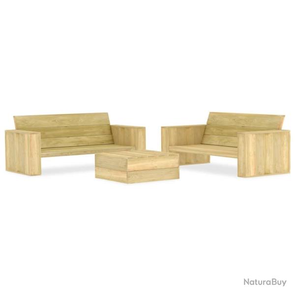 Salon de 3 pcs Bois de pin impr�gn�