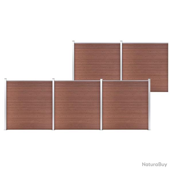 Cl�ture de  WPC 872x186 cm Marron