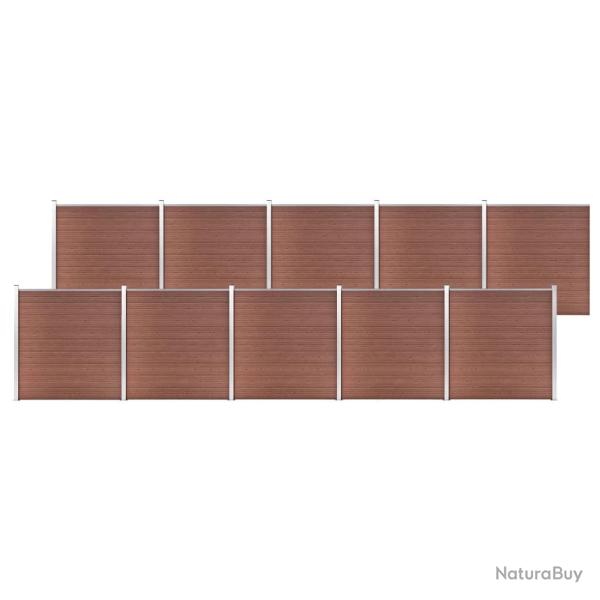 Cl�ture de  WPC 1737x186 cm Marron