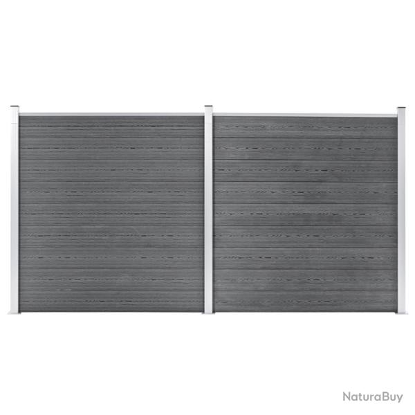 Cl�ture de  WPC 353x186 cm Gris