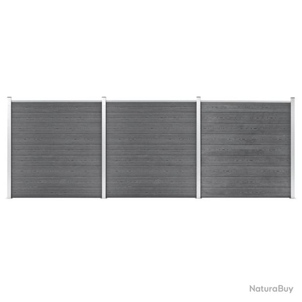 Cl�ture de  WPC 526x186 cm Gris