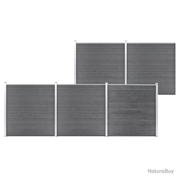 Cl�ture de  WPC 872x186 cm Gris