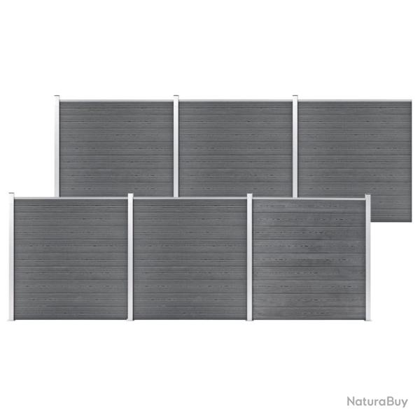 Cl�ture de  WPC 1045x186 cm Gris
