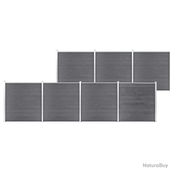 Cl�ture de  WPC 1218x186 cm Gris