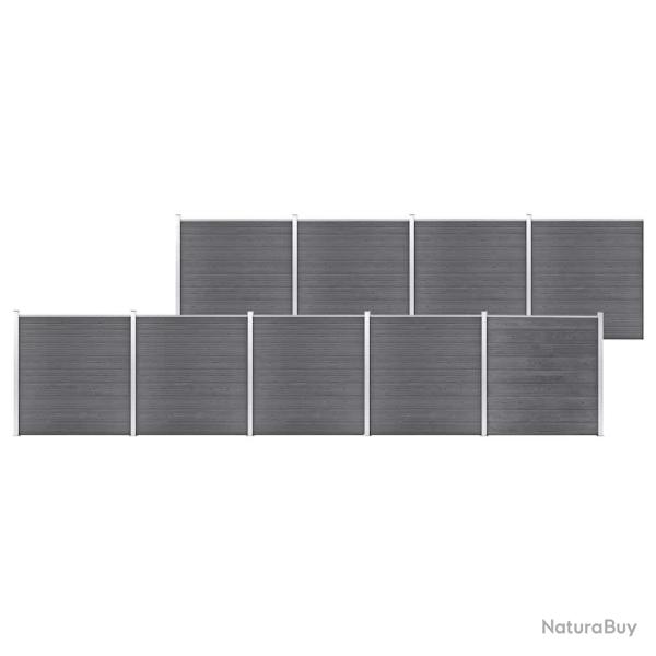 Cl�ture de  WPC 1564x186 cm Gris