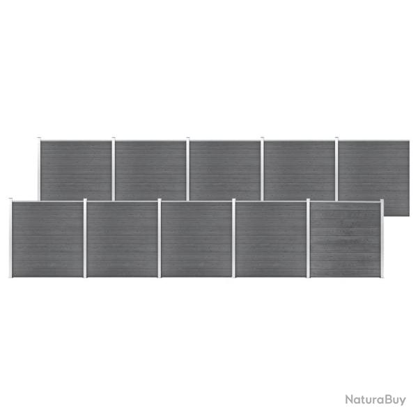 Cl�ture de  WPC 1737x186 cm Gris