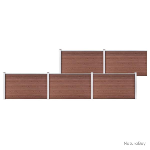 Cl�ture de  WPC 872x106 cm Marron
