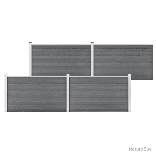 Cl�ture de  WPC 699x106 cm Gris