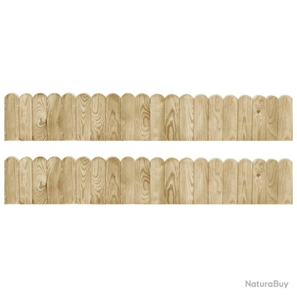 Rouleaux de bordure 2 pcs 120 cm Bois de pin impr�gn�