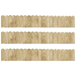 Rouleaux de bordure 3 pcs 120 cm bois de pin impr&eacute;gn&eacute;