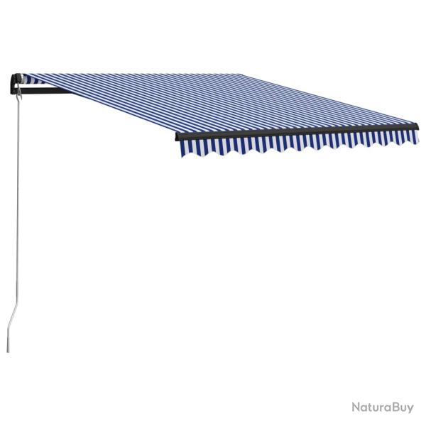 Auvent manuel r�tractable 300x250 cm Bleu et blanc