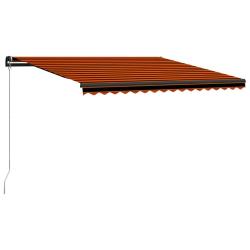 Auvent manuel r&eacute;tractable 450x300 cm Orange et marron