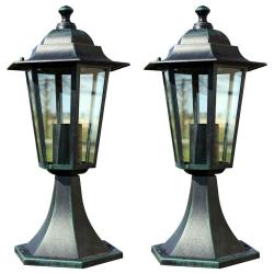 Lampes de 2 pcs Vert fonc&eacute;/Noir Aluminium