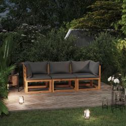Canap&eacute; de &agrave; 3 places avec coussin Bois d'acacia massif