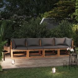 Canap&eacute; de &agrave; 4 places avec coussin Bois d'acacia massif