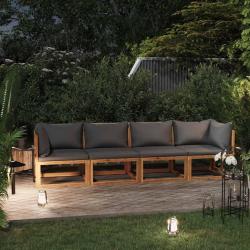 Canap&eacute; 4 places avec coussin, en bois d'acacia massif, pour le salon