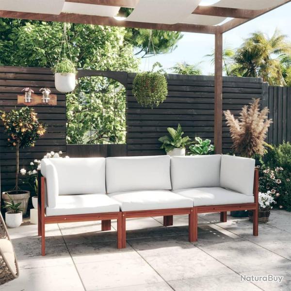 Canap� de 3 places avec coussin en bois d'acacia et corde