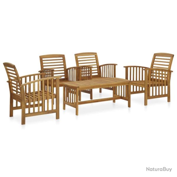 Salon de 5 pcs Bois d'acacia massif