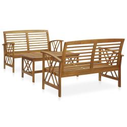 Salon de 3 pcs Bois d'acacia solide