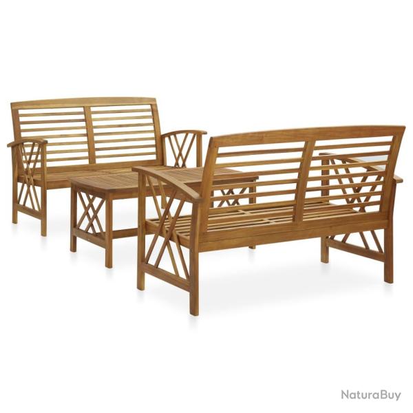 Salon de 3 pcs Bois d'acacia solide