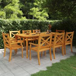 Ensemble &agrave; manger de 9 pcs Bois d'acacia solide