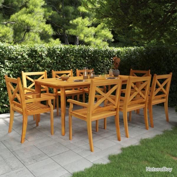 Ensemble � manger de 9 pcs Bois d'acacia solide