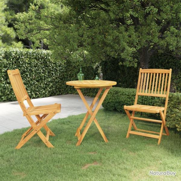 Ensemble � manger de pliable 3 pcs Bois d'acacia solide