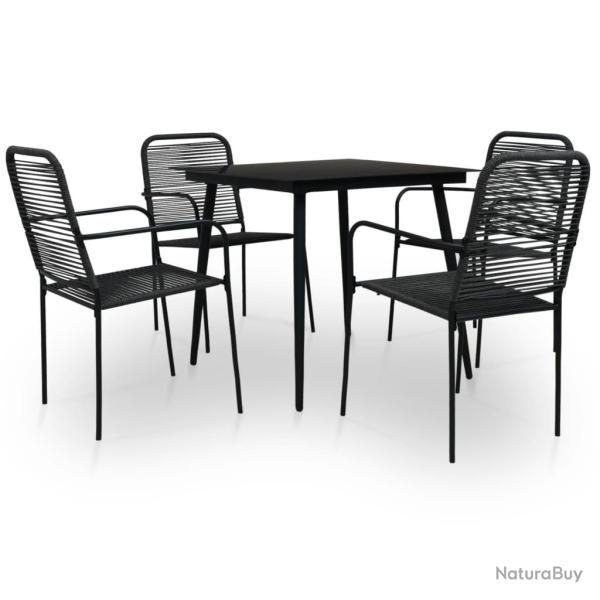Ensemble � manger de 5 pcs Corde en coton et acier Noir