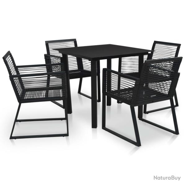 Ensemble � manger d'ext�rieur 5 pcs Rotin PVC Noir