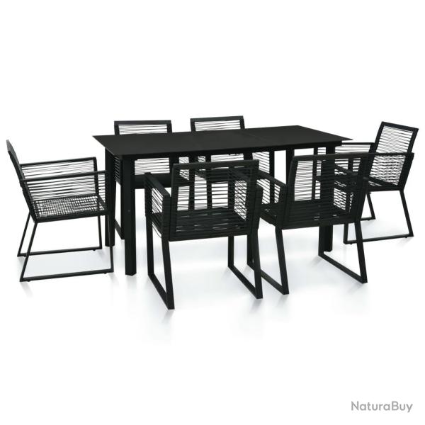 Ensemble � manger d'ext�rieur 7 pcs Rotin PVC Noir