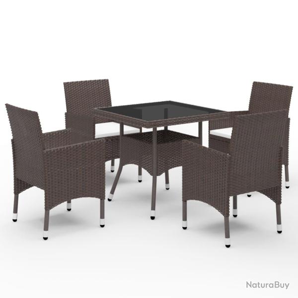 Ensemble � manger de 5pcs Marron R�sine tress�e et verre