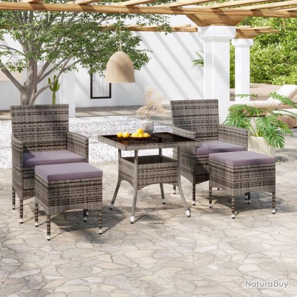Ensemble � Manger 5 pcs r�sine tress�e verre tremp� Gris