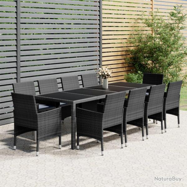 Ensemble � manger de 11 pcs r�sine tress�e gris