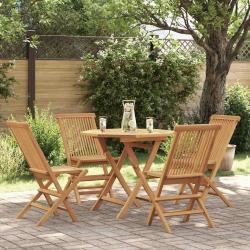 Ensemble &agrave; manger de 5 pcs Bois de teck massif