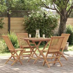 Ensemble &agrave; manger de 5 pcs Bois de teck massif