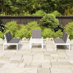 Salon de 4 pcs avec coussins Plastique Blanc