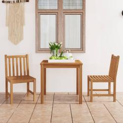 Ensemble de salle &agrave; manger de 3 pi&egrave;ces 80 x 80 cm en bois de teck massif