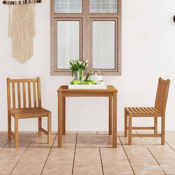 Ensemble de salle � manger de 3 pi�ces 80 x 80 cm en bois de teck massif
