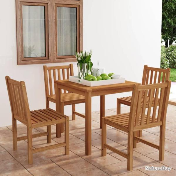 Ensemble de salle � manger de 5 pi�ces 80 x 80 cm en bois de teck massif