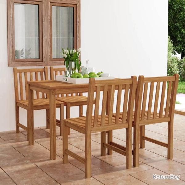 Ensemble de salle � manger de 5 pi�ces 120 x 70 cm en bois de teck massif