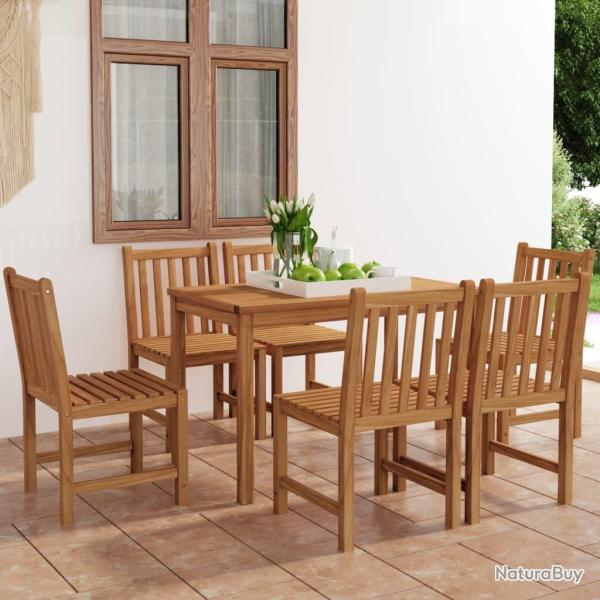 Ensemble de salle � manger de 7 pi�ces 120 x 70 cm en bois de teck massif