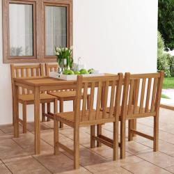 Ensemble de salle &agrave; manger de 5 pi&egrave;ces 140 x 80 cm en bois de teck massif