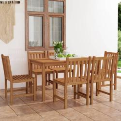 Ensemble de salle &agrave; manger de 7 pi&egrave;ces 140 x 80 cm en bois de teck massif