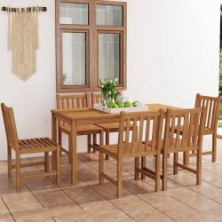 Ensemble de salle &agrave; manger de 7 pi&egrave;ces 160 x 80 cm en bois de teck massif