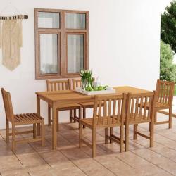 Ensemble de salle &agrave; manger de 7 pi&egrave;ces 180 x 90 cm en bois de teck massif