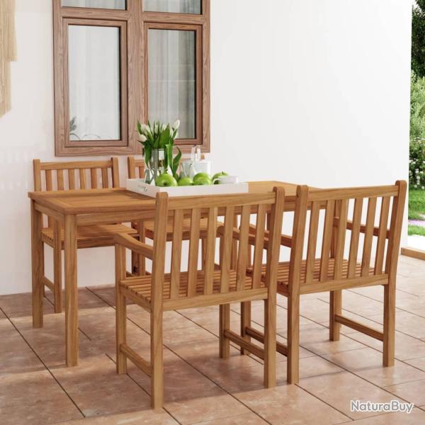 Ensemble de salle � manger de 5 pi�ces 180 x 90 cm en bois de teck massif