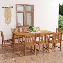 Ensemble de salle &agrave; manger de 9 pi&egrave;ces 200 x 100 cm en bois de teck massif
