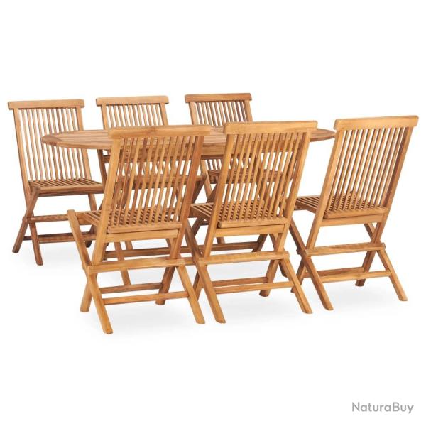 Ensemble � manger d'ext�rieur pliable 7 pcs Bois solide de teck